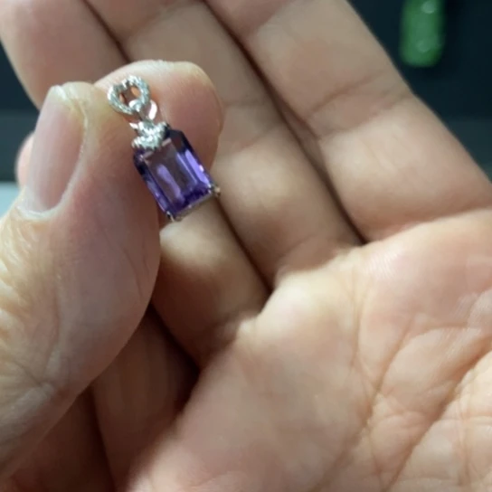 颈饰紫晶银S925镶嵌嘎嘎好