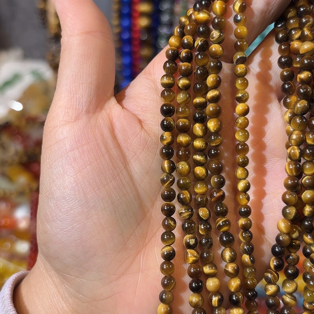 玛瑙/玉髓银S925镀金镶嵌珠宝半成品虎眼卡4一条