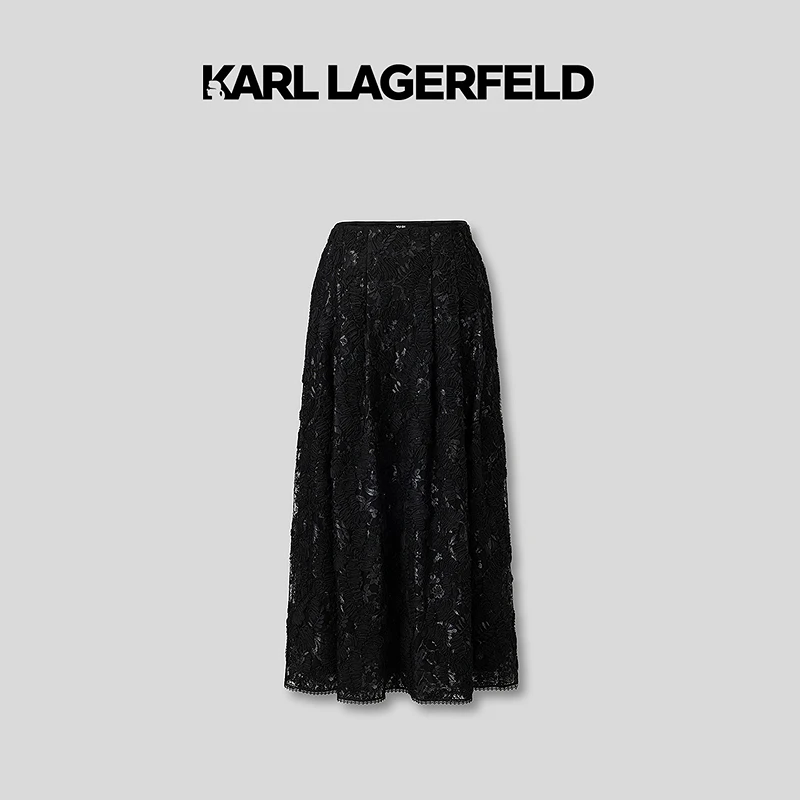 【晨粉专享价】KARLLAGERFELD夏新款盘带绣花半裙老佛爷M22E1258