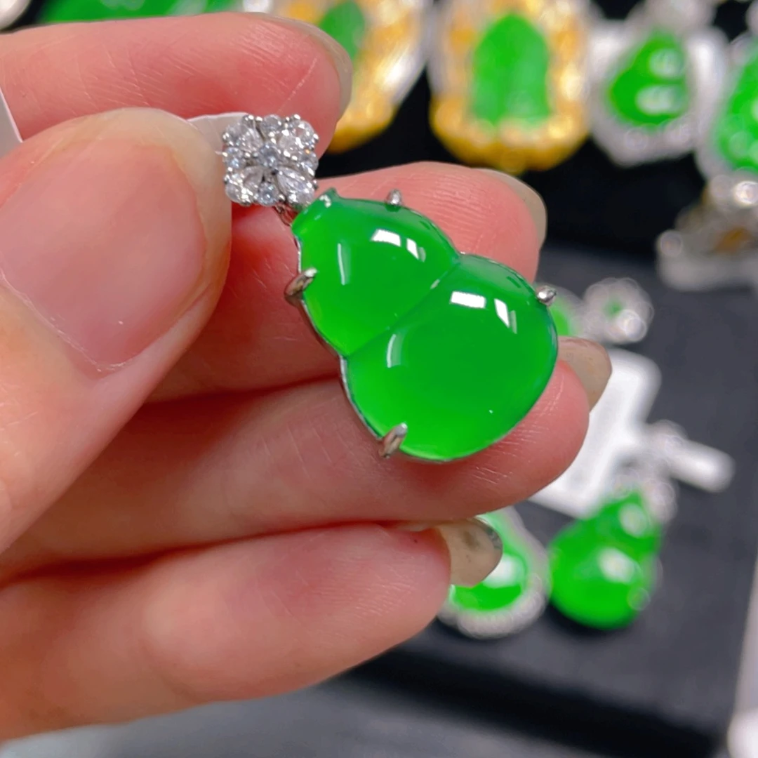 翡翠银S925镶嵌吊坠(不含链)