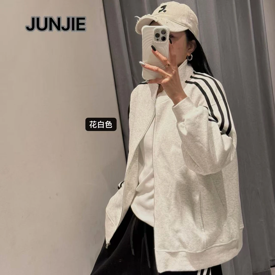 『JUNJIE』极简百搭休闲运动立领拉链外套 8235