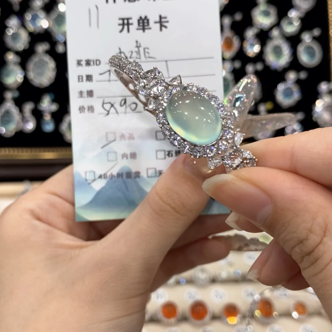 蛇纹石玉银S925镶嵌手镯加****