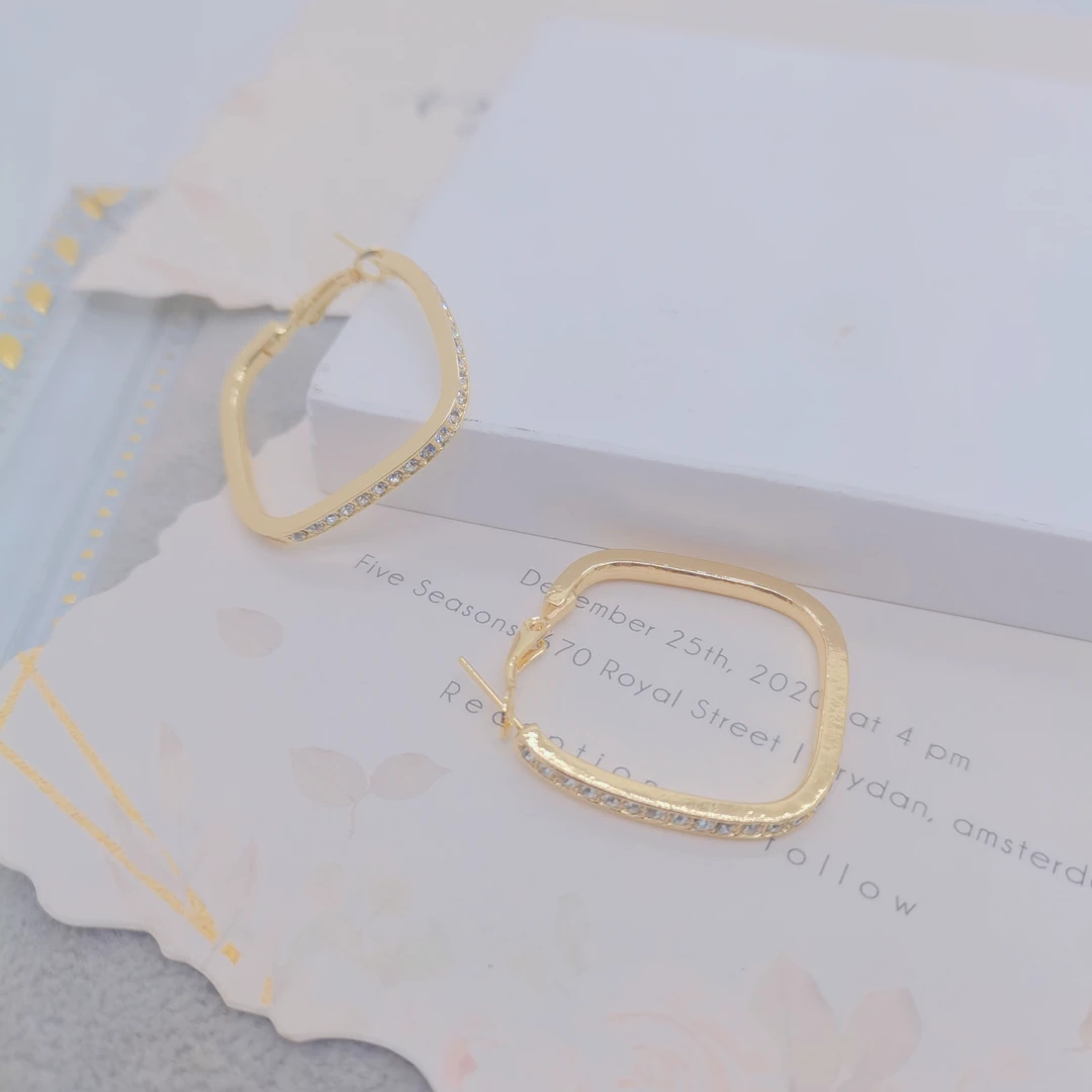 铜合金耳饰 气质轻奢百搭简约优雅精致网红设计师耳环F3224