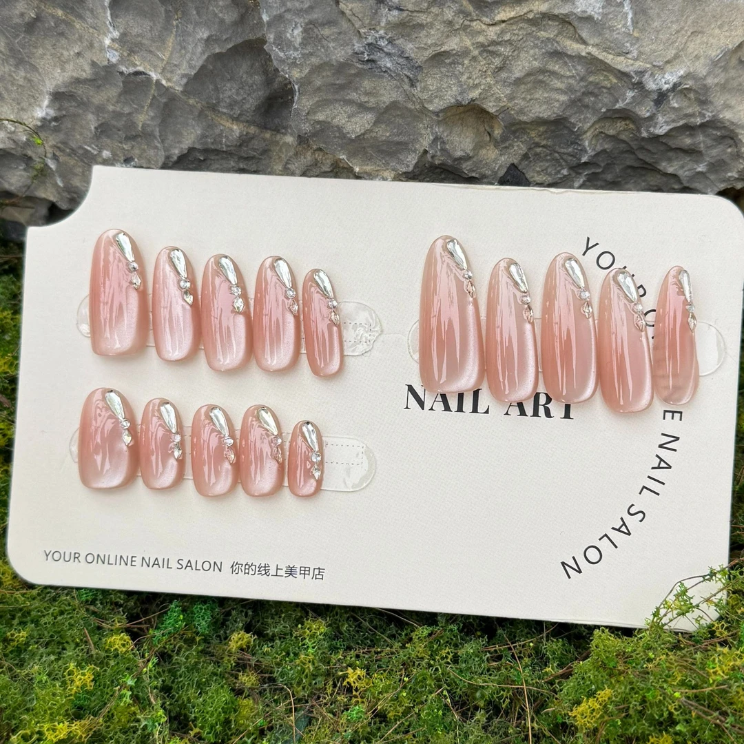 【白钻甘露寺】限定款气质纯欲温柔猫眼 纯手工穿戴甲