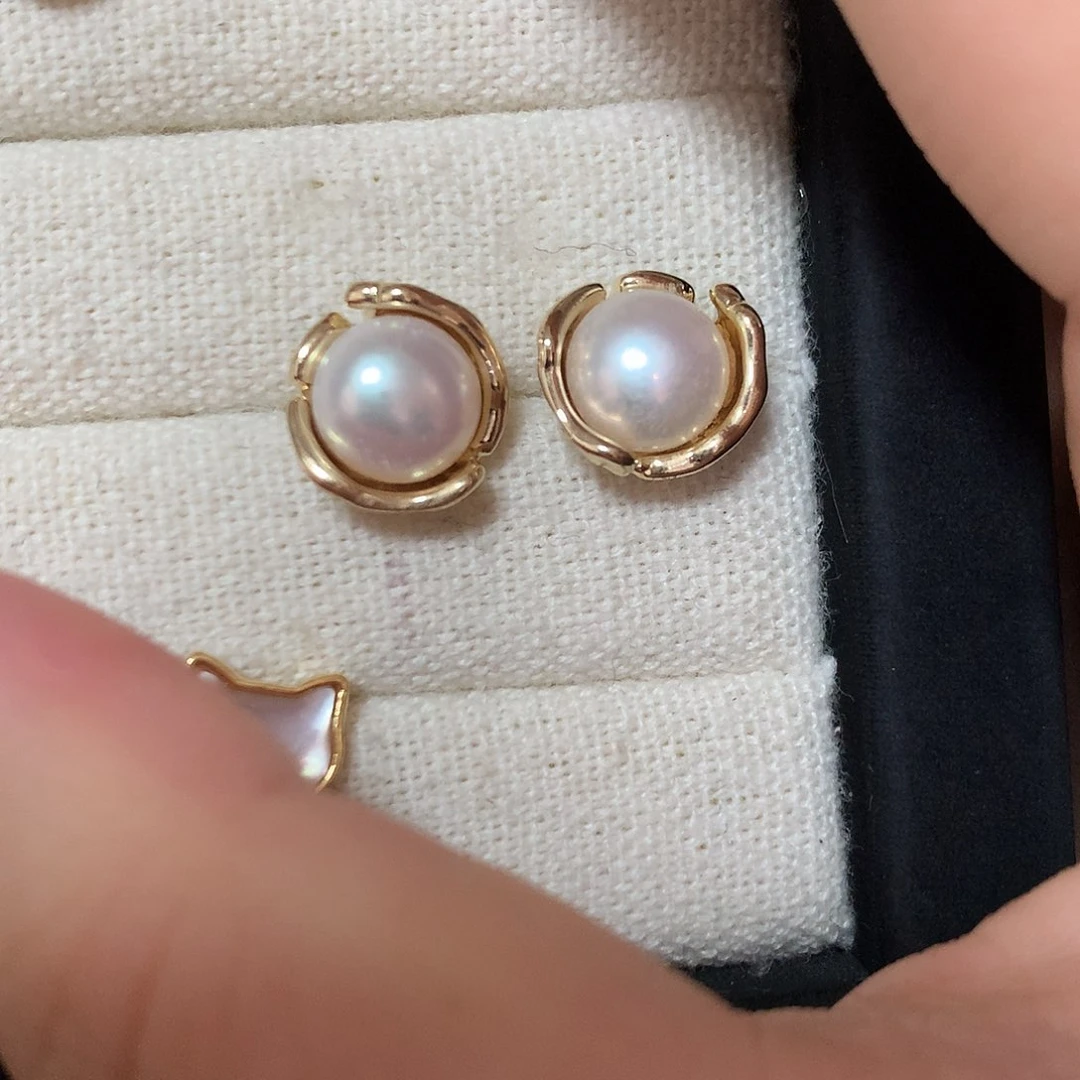 淡水珍珠耳饰合金