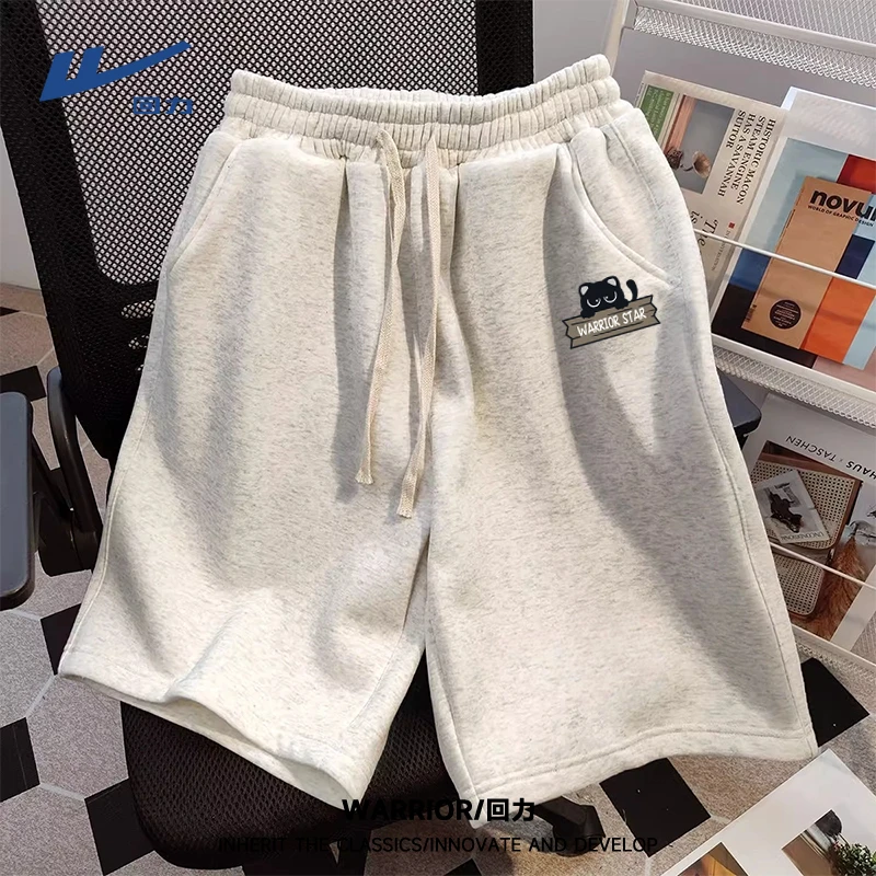 回力纯棉短裤男夏季男女日系潮流百搭直筒裤韩版宽松显瘦五分裤B