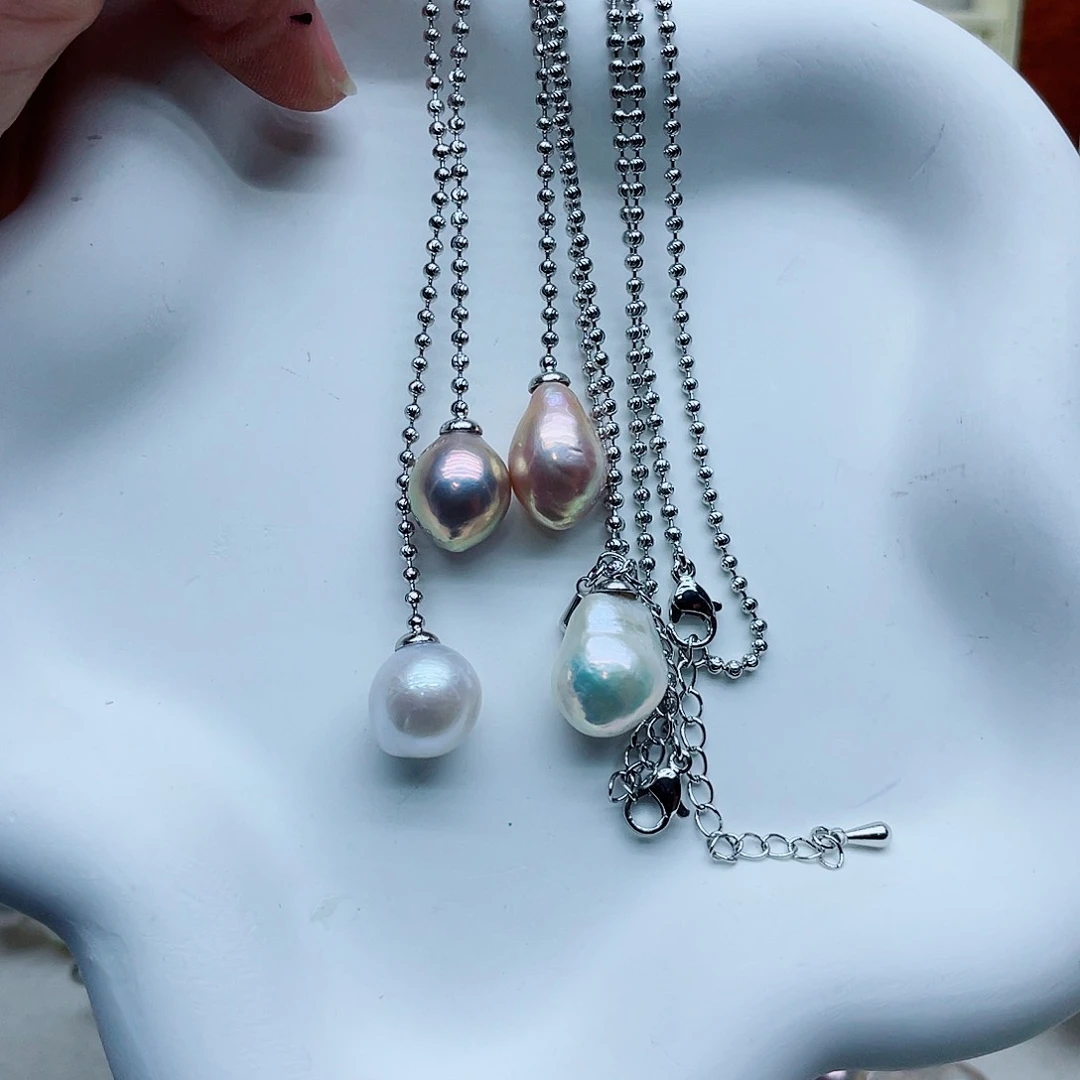 颈饰钛钢淡水珍珠静*儿