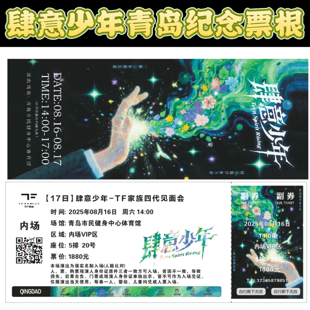 肆意少年-TF家族四代自制纪念票根收藏款