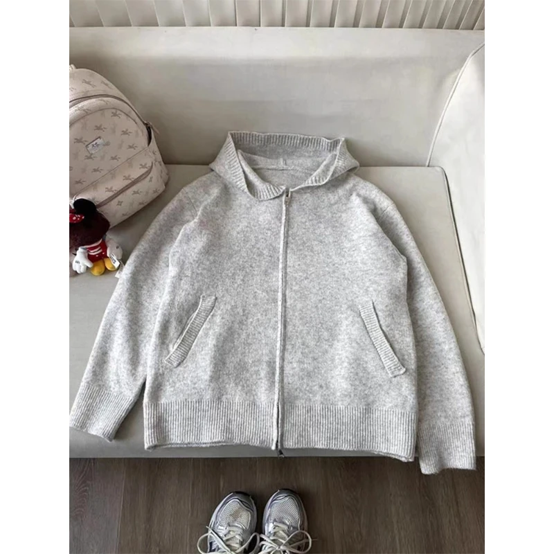 美式复古高级感开衫毛衣男秋慵懒风百搭针织上衣cleanfit情侣外套