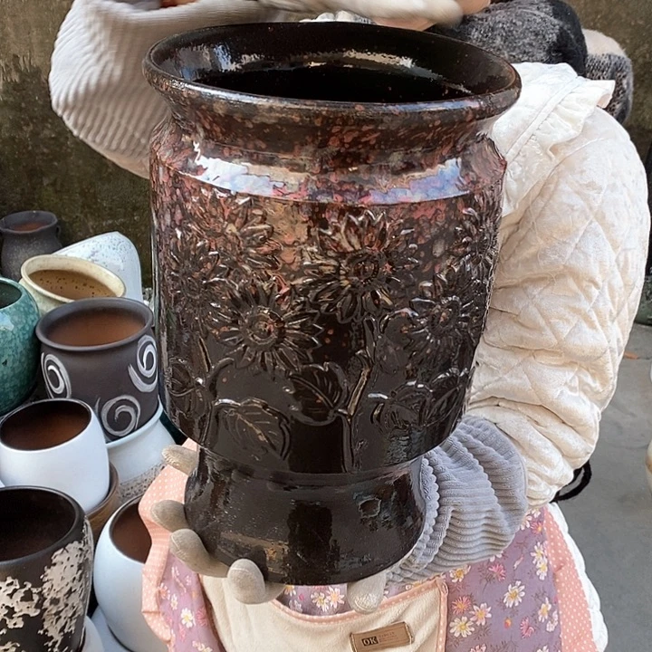 紫砂花盆正品口20高31