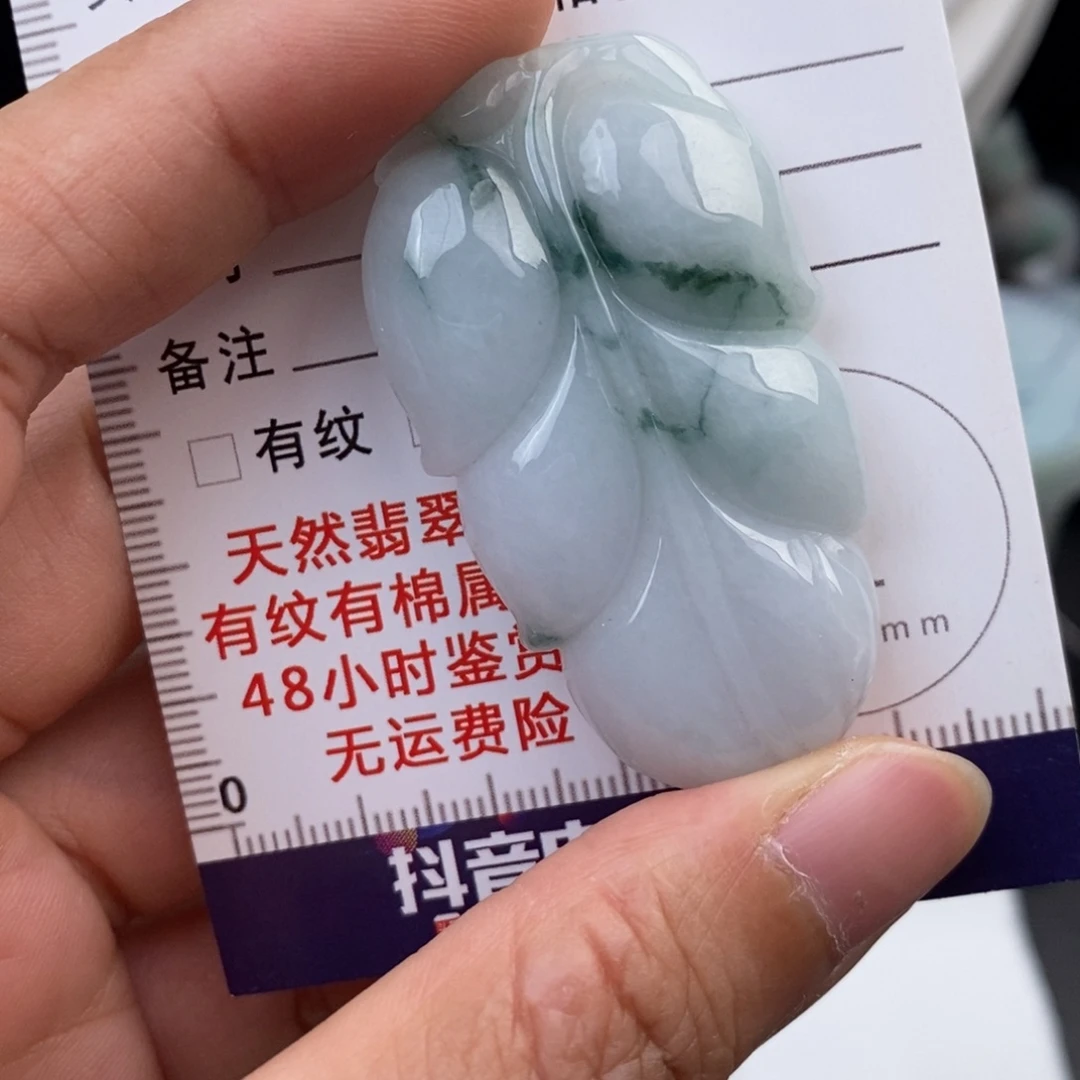 翡翠未镶嵌颈饰叶子