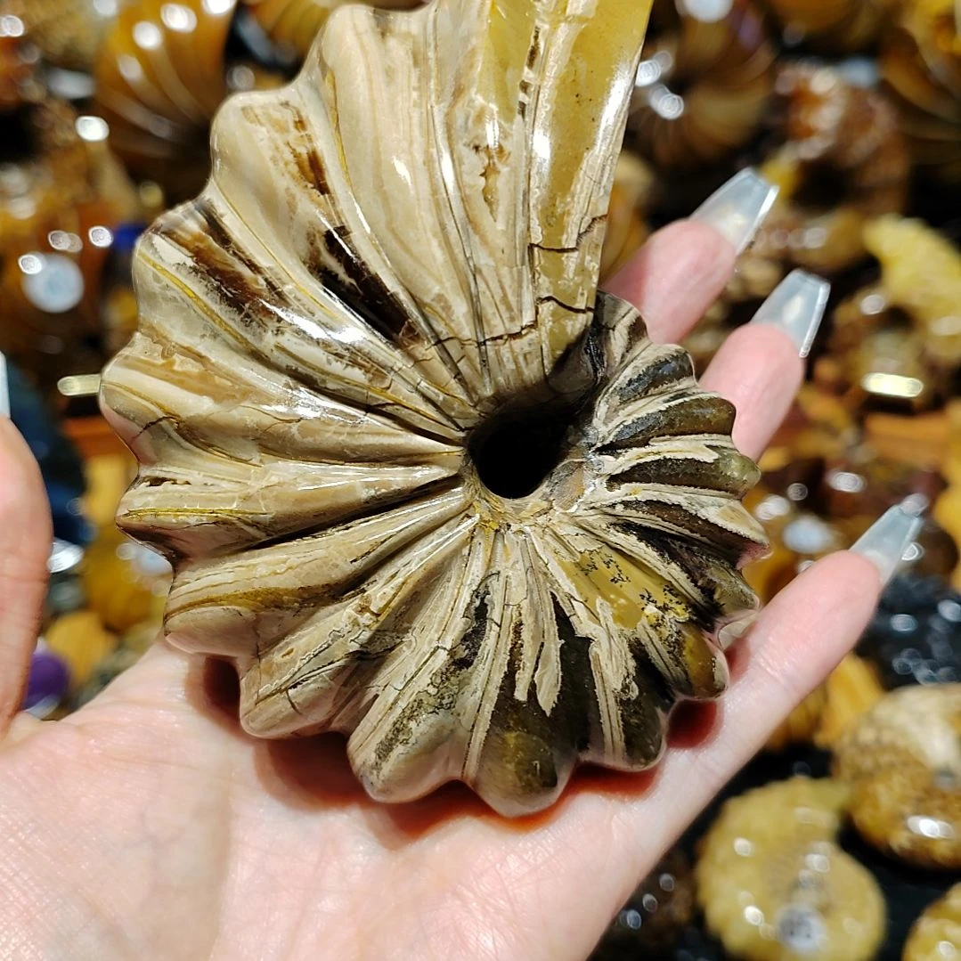 喝****拉玉海螺化石手把件吊坠