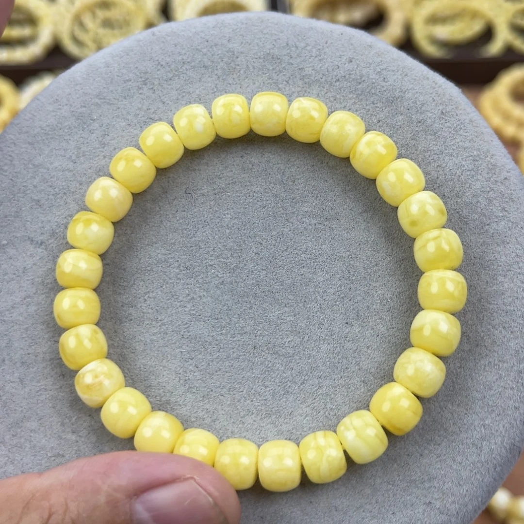 未镶嵌琥珀手串纯天然俄料白花虎皮珠径：8.5；腕口：18+