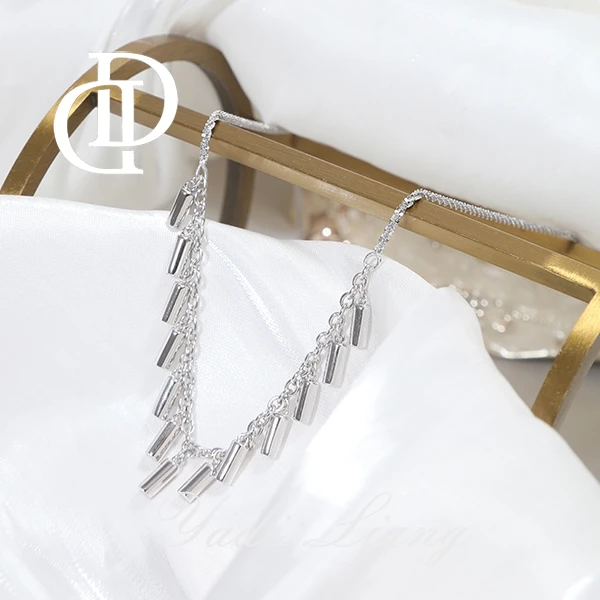 坠链均925银 梁雅帝新品【风铃车花小冰柱】时尚气质百搭纯银项链