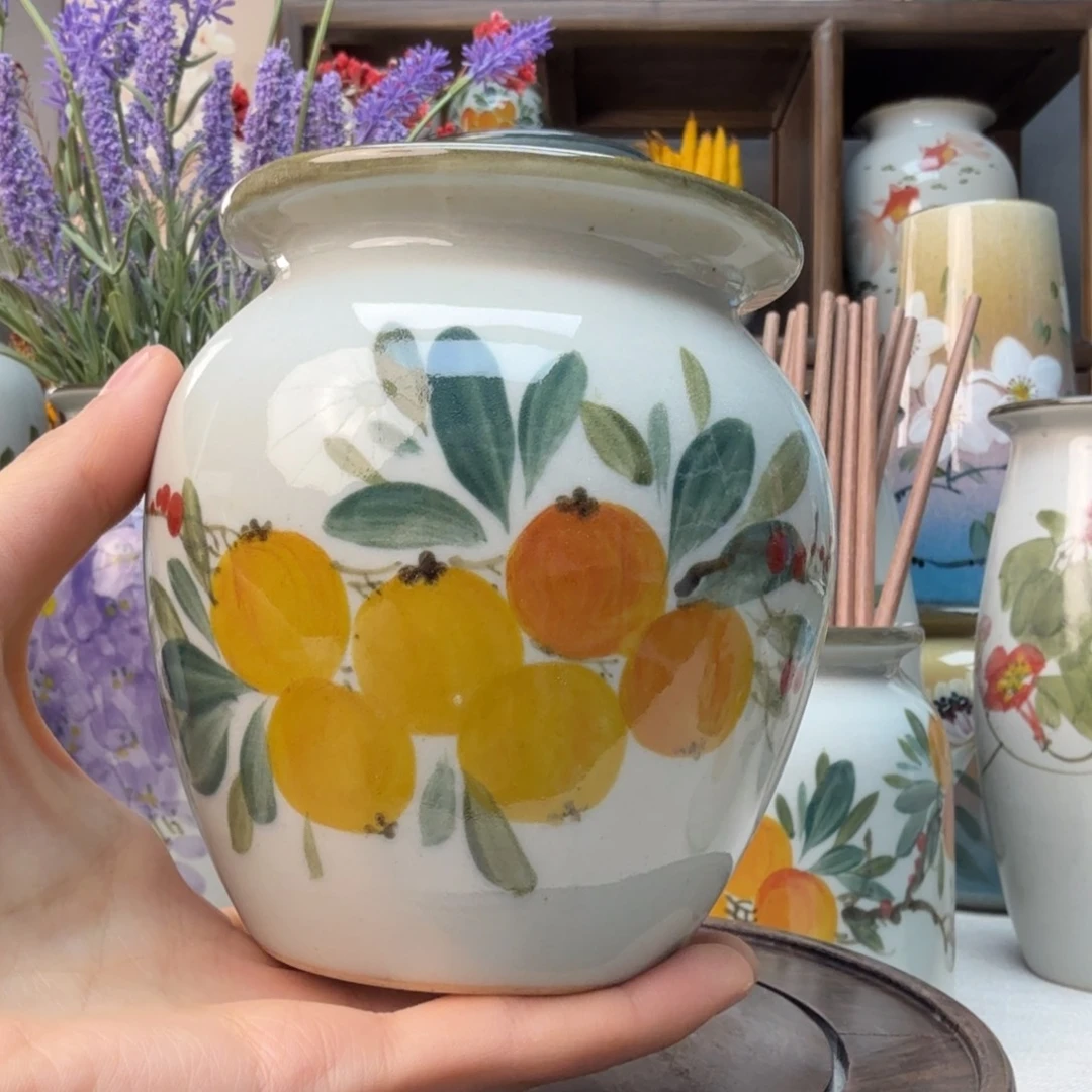 罐 景德镇陶瓷手绘花瓶摆件无孔