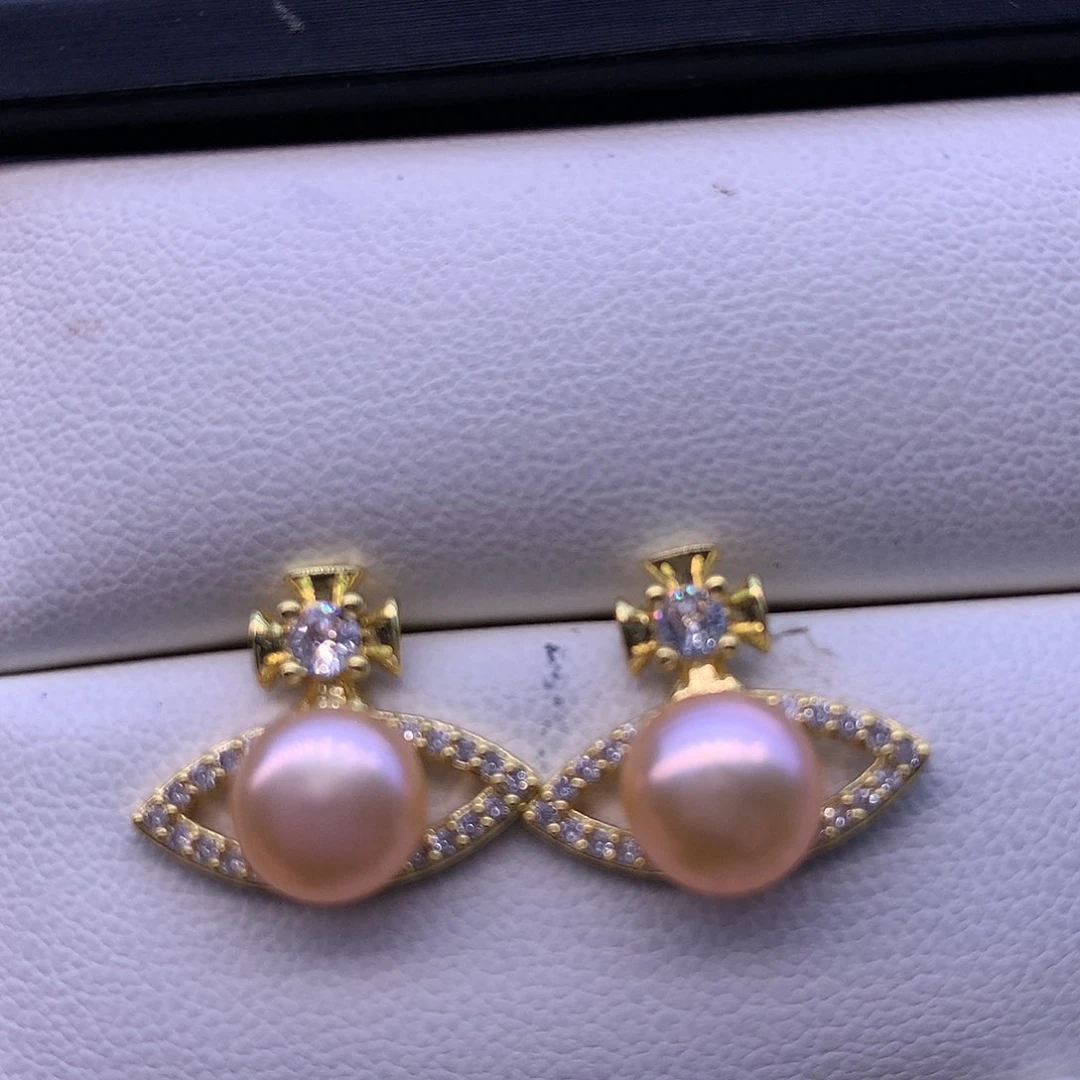 淡水珍珠耳饰合金