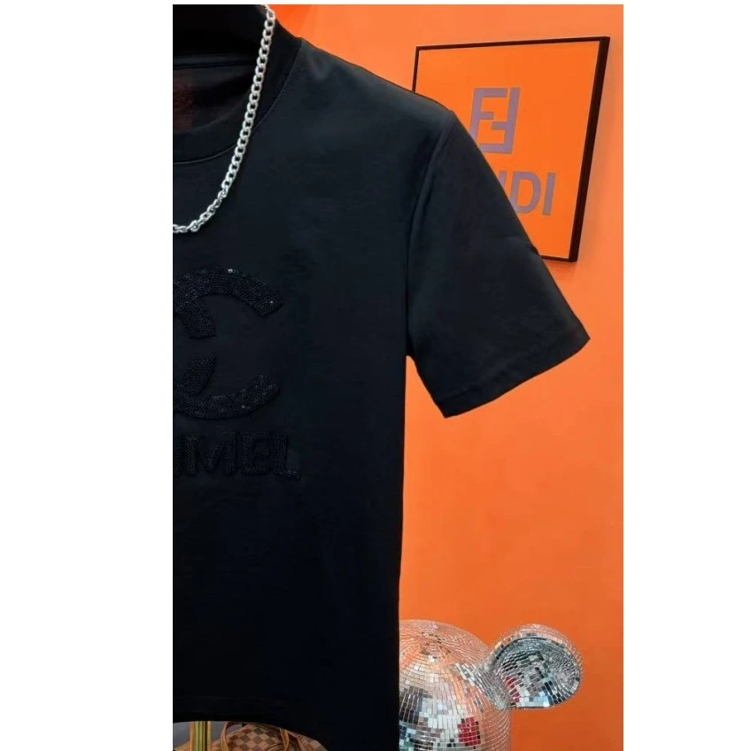 男欧货半袖设计师休闲百搭时尚洋气舒适短袖T恤潮流圆领打底T恤