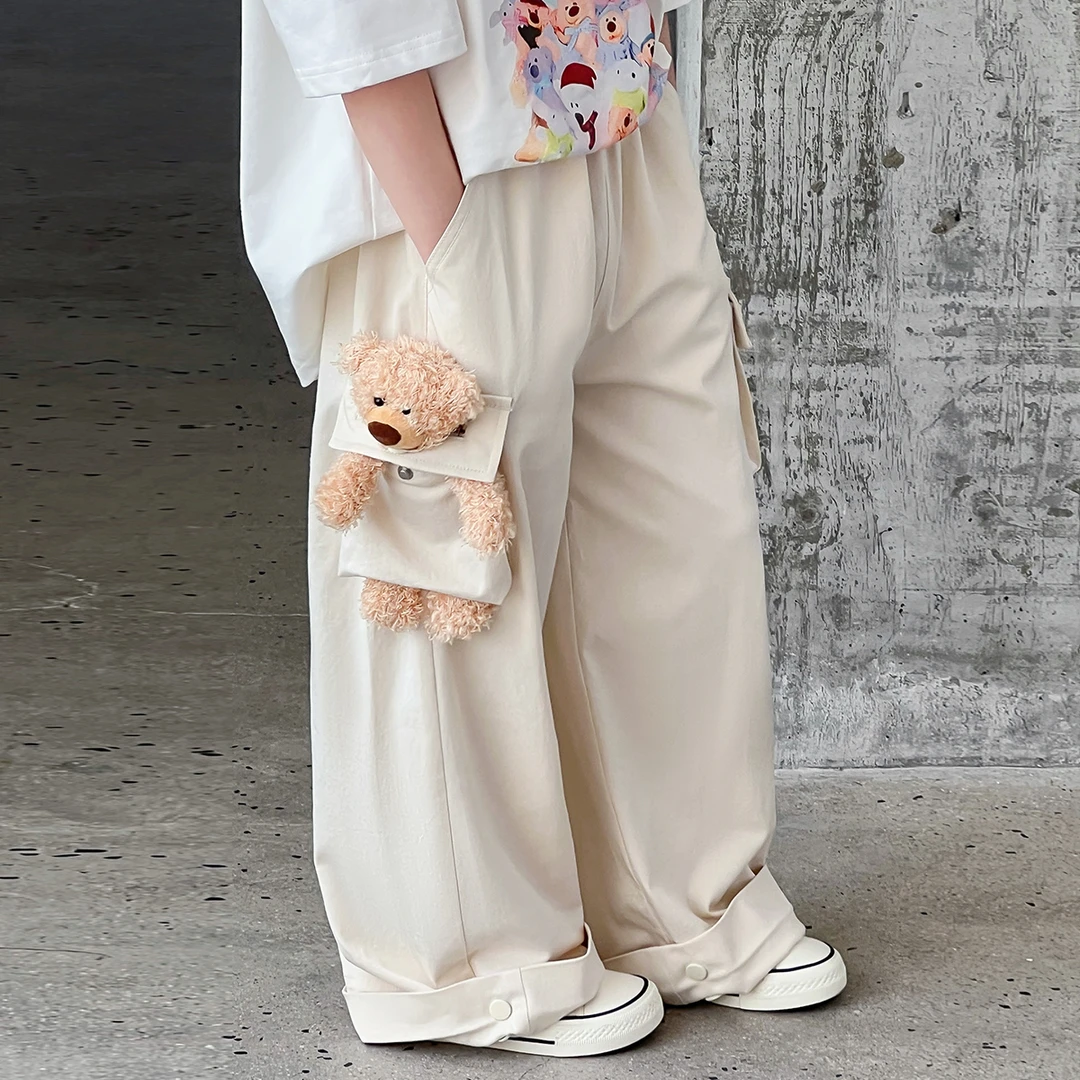 儿童夏季新款运动时尚卡通韩版工装阔腿裤LTS140