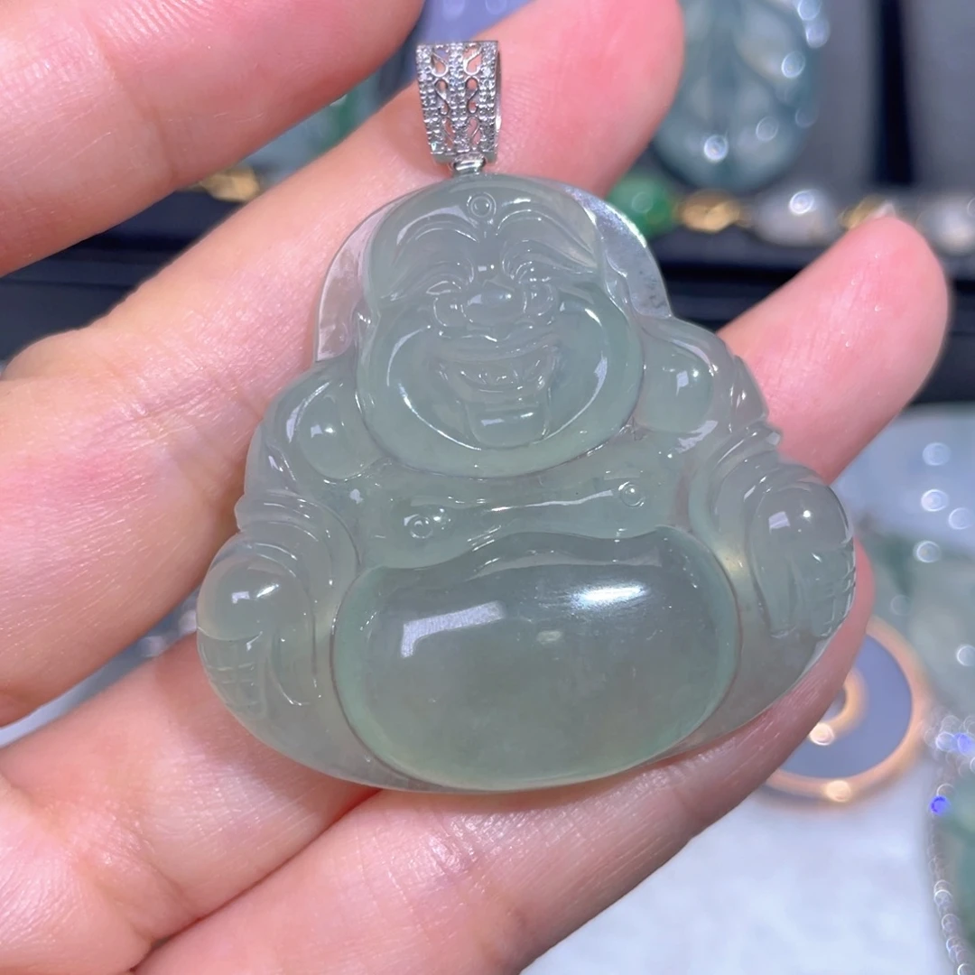 颈饰18K金镶嵌翡翠翡翠