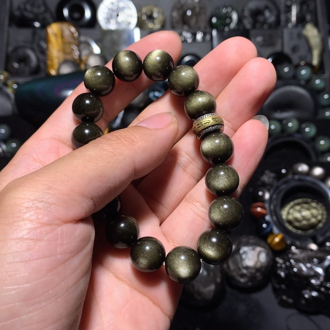 玉***露黑曜岩未镶嵌珠宝奇石