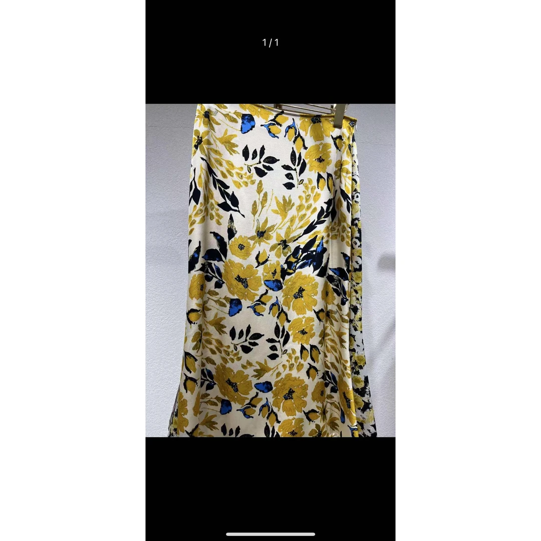 KIKI严选：5538-1-KK家欧洲站南油夏季花色半裙气质半身裙