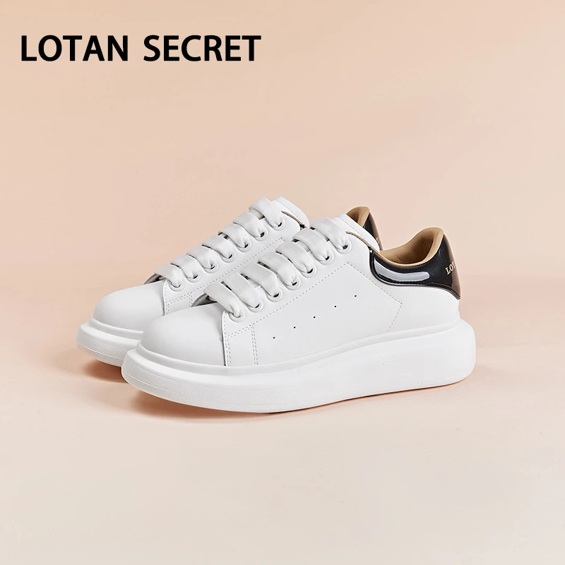 全牛皮~经典小白鞋女厚底增高2024春秋款潮流百搭运动休闲板鞋女