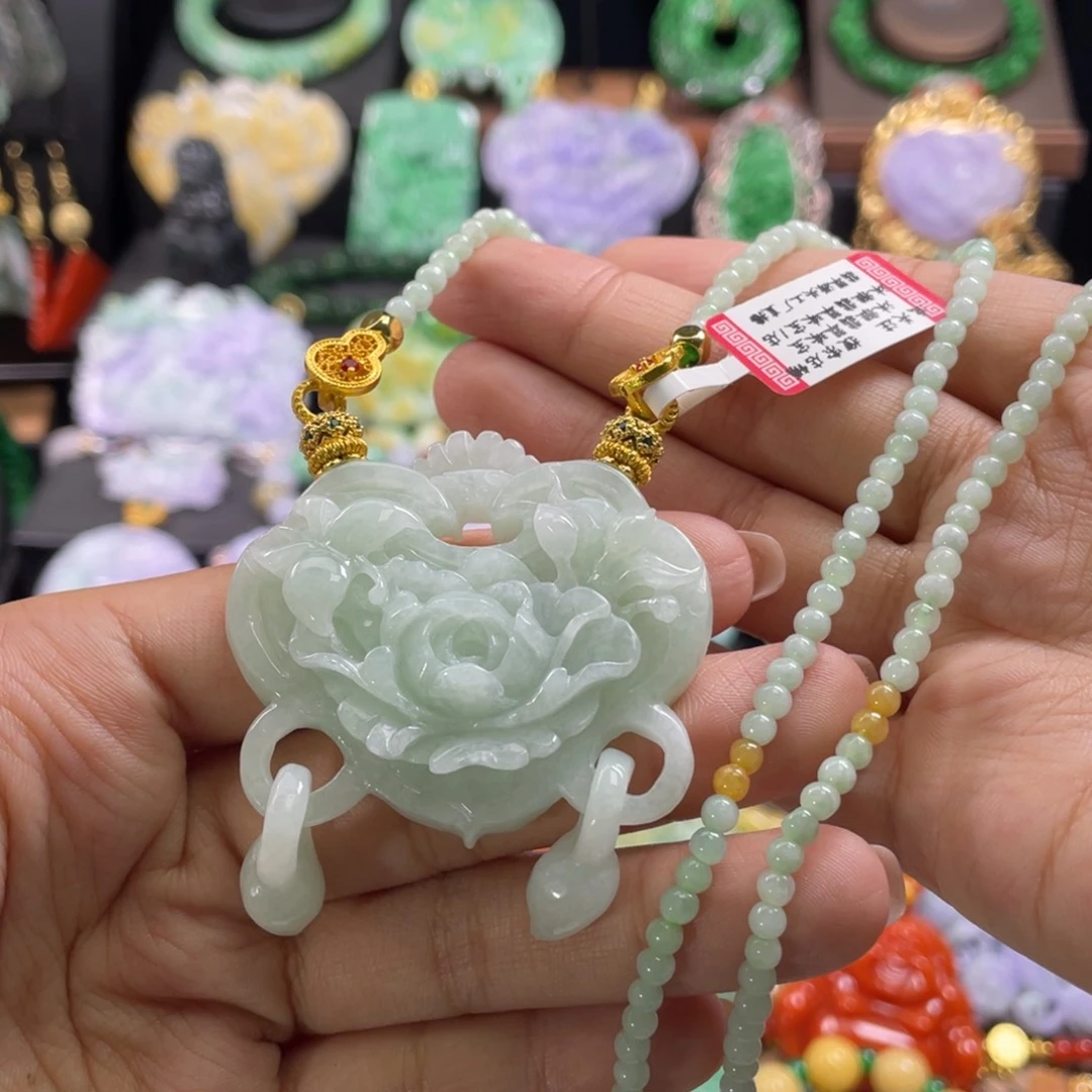 翡翠未镶嵌颈饰代编织