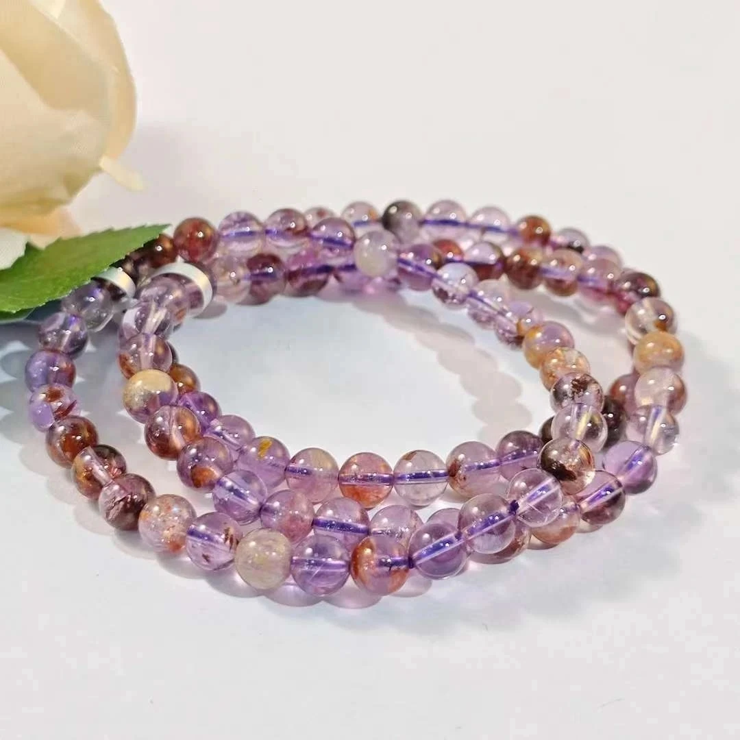 【书记甄选】天然紫幽灵单圈手链 多样性发一件 约6mm 6200GD