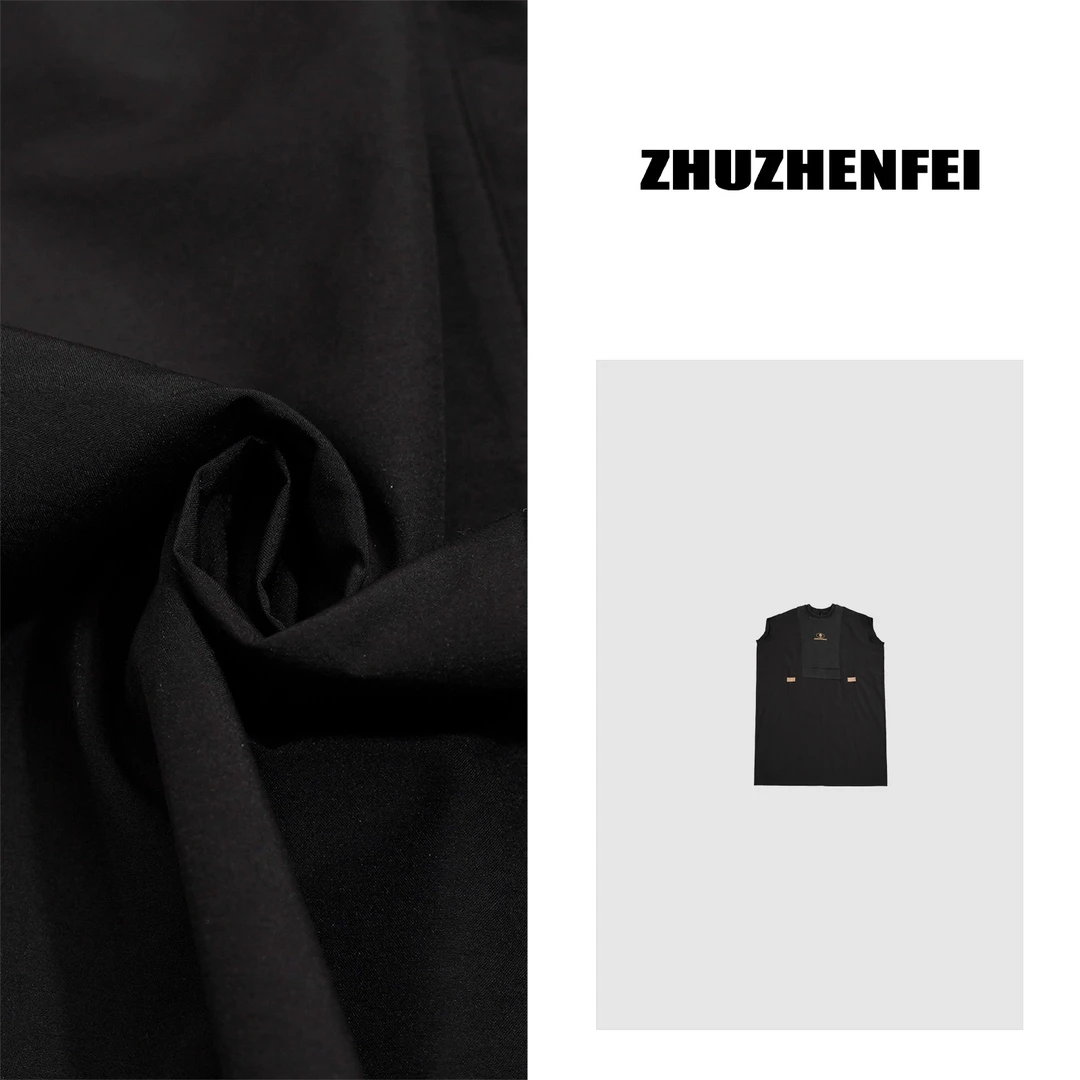 ZHUZHENFEI【惬意时光】100棉设计感百搭显瘦无袖连衣裙Z351200