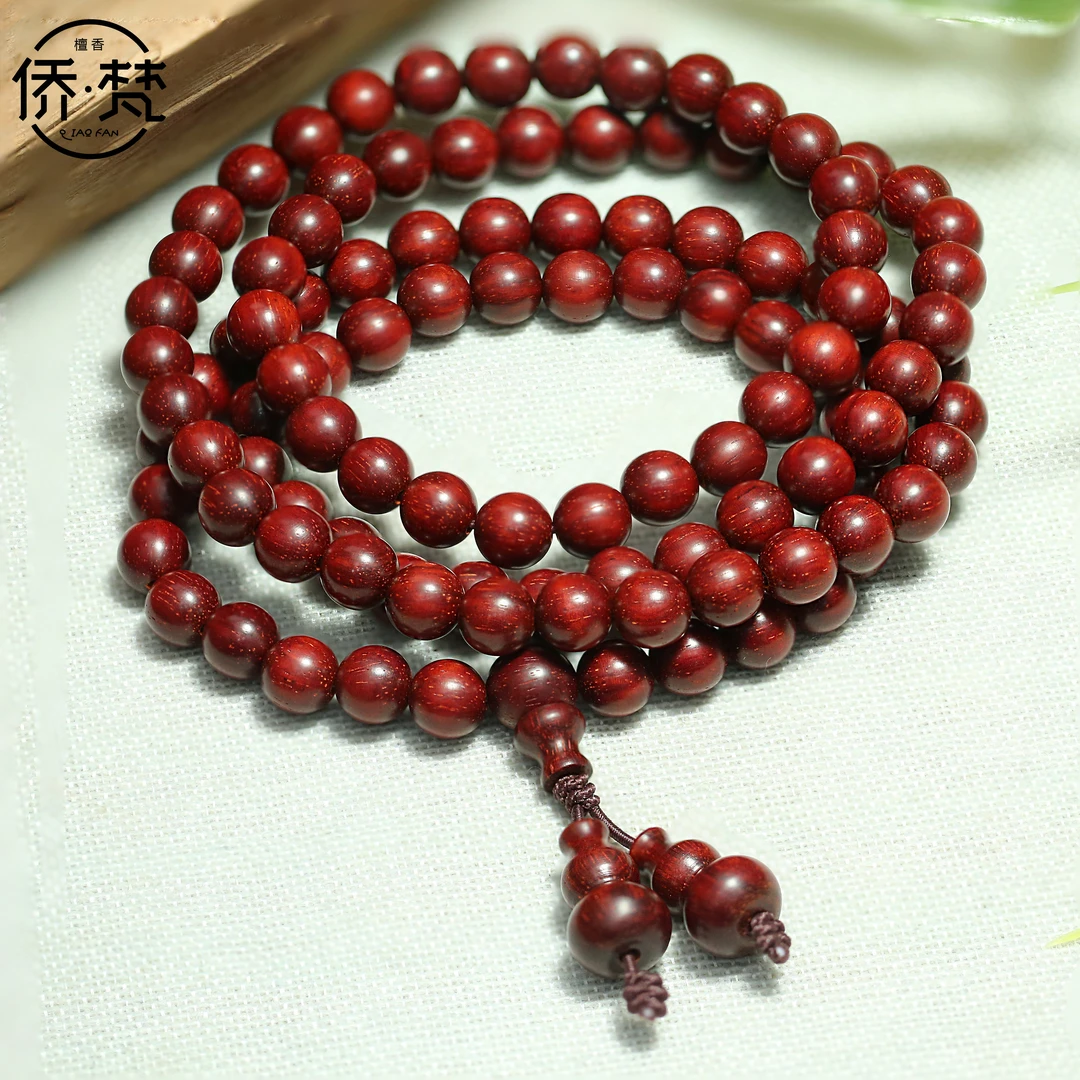 侨梵【紫檀】印度檀香小叶紫檀圆珠7mm文玩手串多样性发一