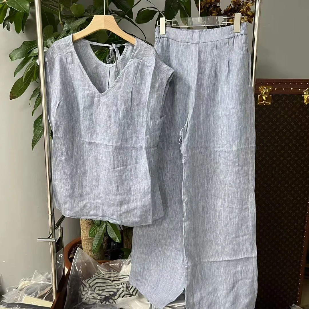 2025新款小众诺拉蓝色无袖套装