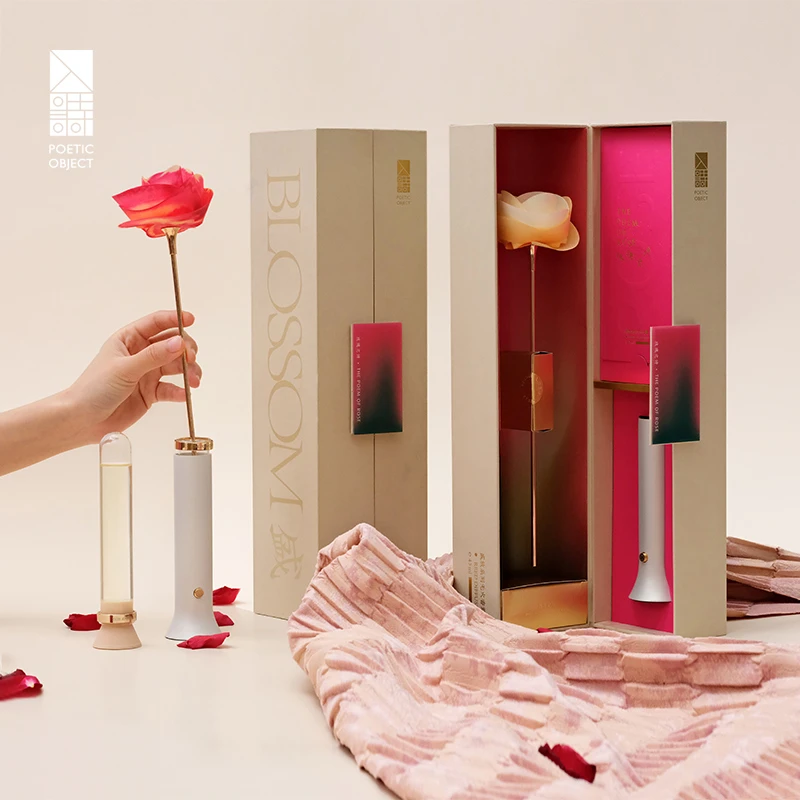 玫瑰之诗无火香薰玫瑰高颜值送女友精油扩香礼盒室内摆件节日礼物