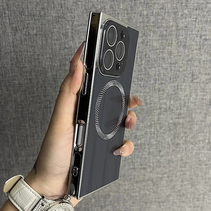 适用方形苹果17/15/14promax16/15/13磁吸手机壳新款带镜头膜男女