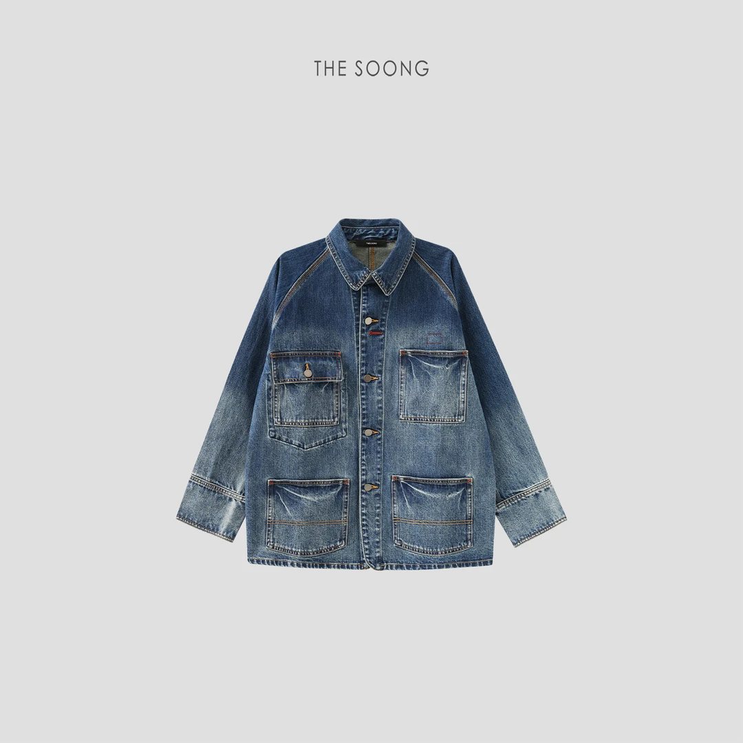 THESOONG|复古小众新款酵洗多口袋牛仔外套女HWNZ7596