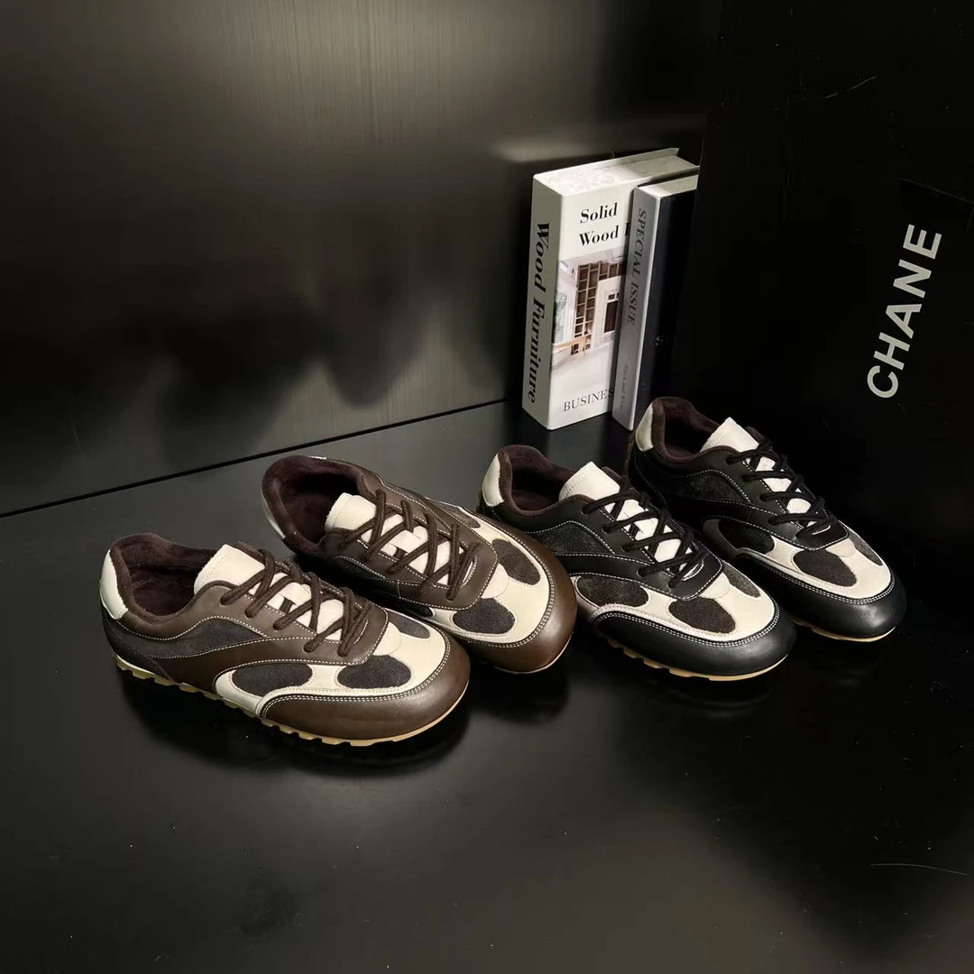 【榛果特调】加绒复古德训鞋女2025冬季新款舒适休闲鞋250805-5