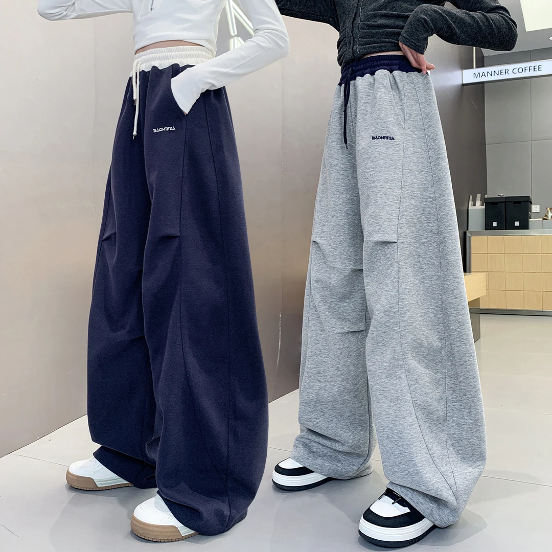 女童裤子春秋初中生2025新款女大童运动裤秋装儿童时髦宽松休闲裤