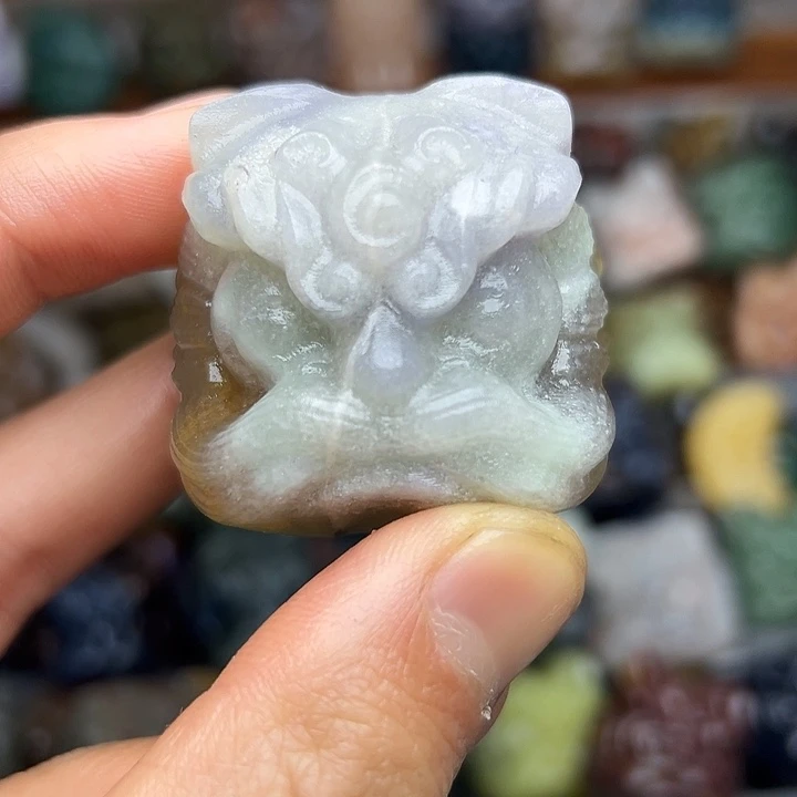 石材醒狮小白丝绒