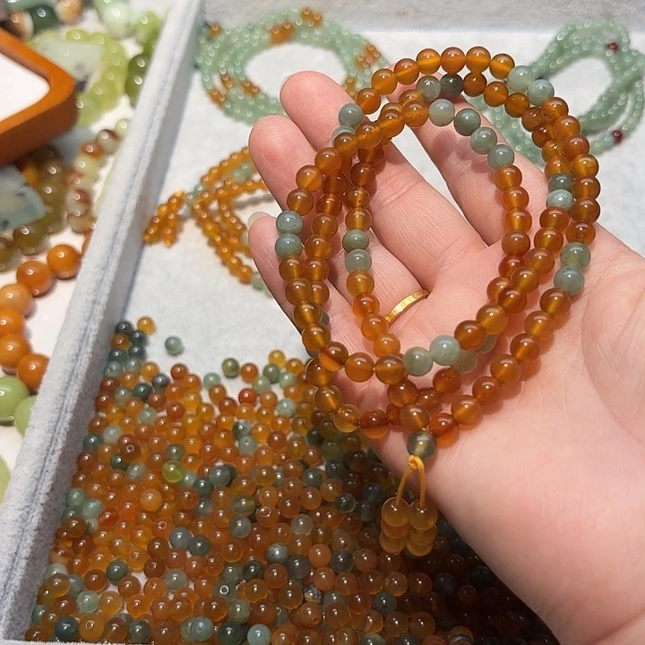 小***珠蛇纹石玉未镶嵌手串