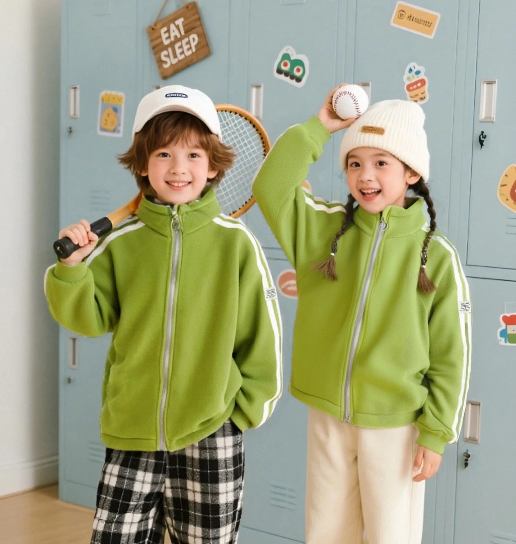 新款儿童奥利绒外套中大童春秋冬季加厚保暖x