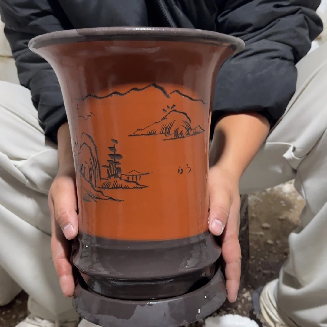 紫砂花盆口径23厘米左右