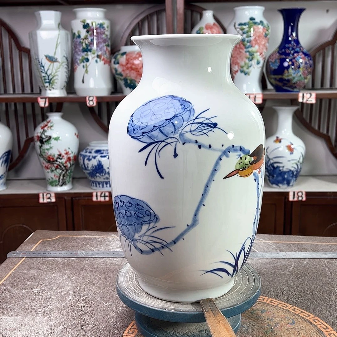 摆件陶景德镇陶瓷大冬莲子