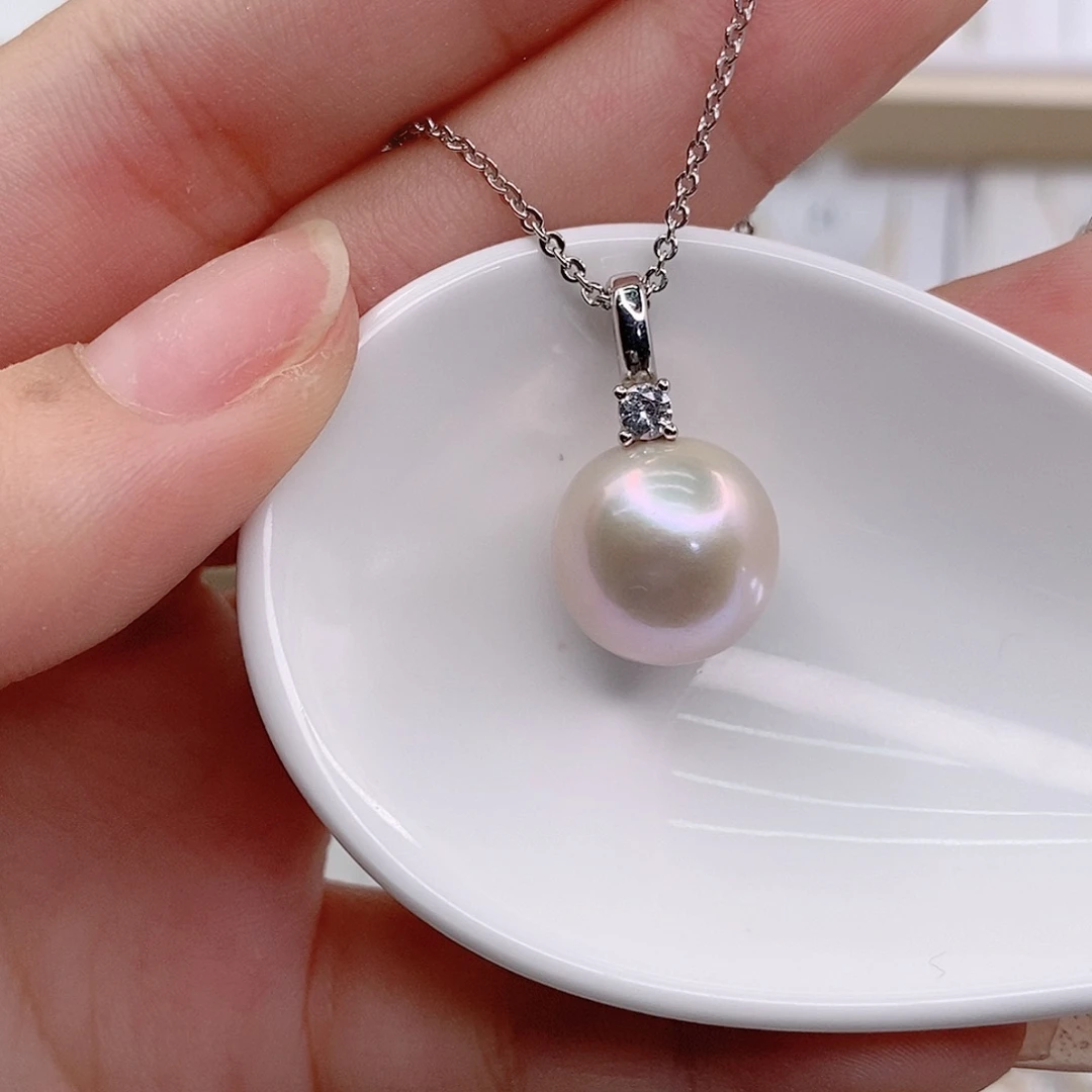 淡水珍珠银S925镶嵌颈饰