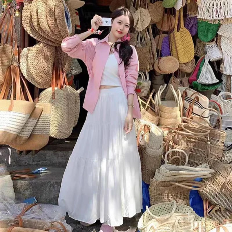 气质裙大码法式半身裙蛋糕夏季新款高腰显瘦层次感长款裙子女204