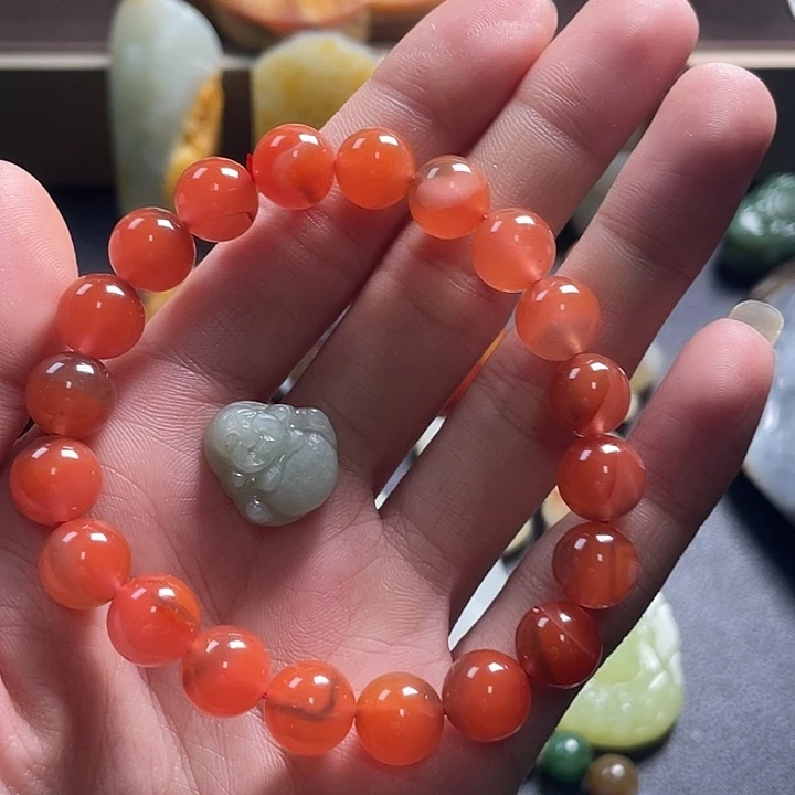 南红玛瑙合金手链