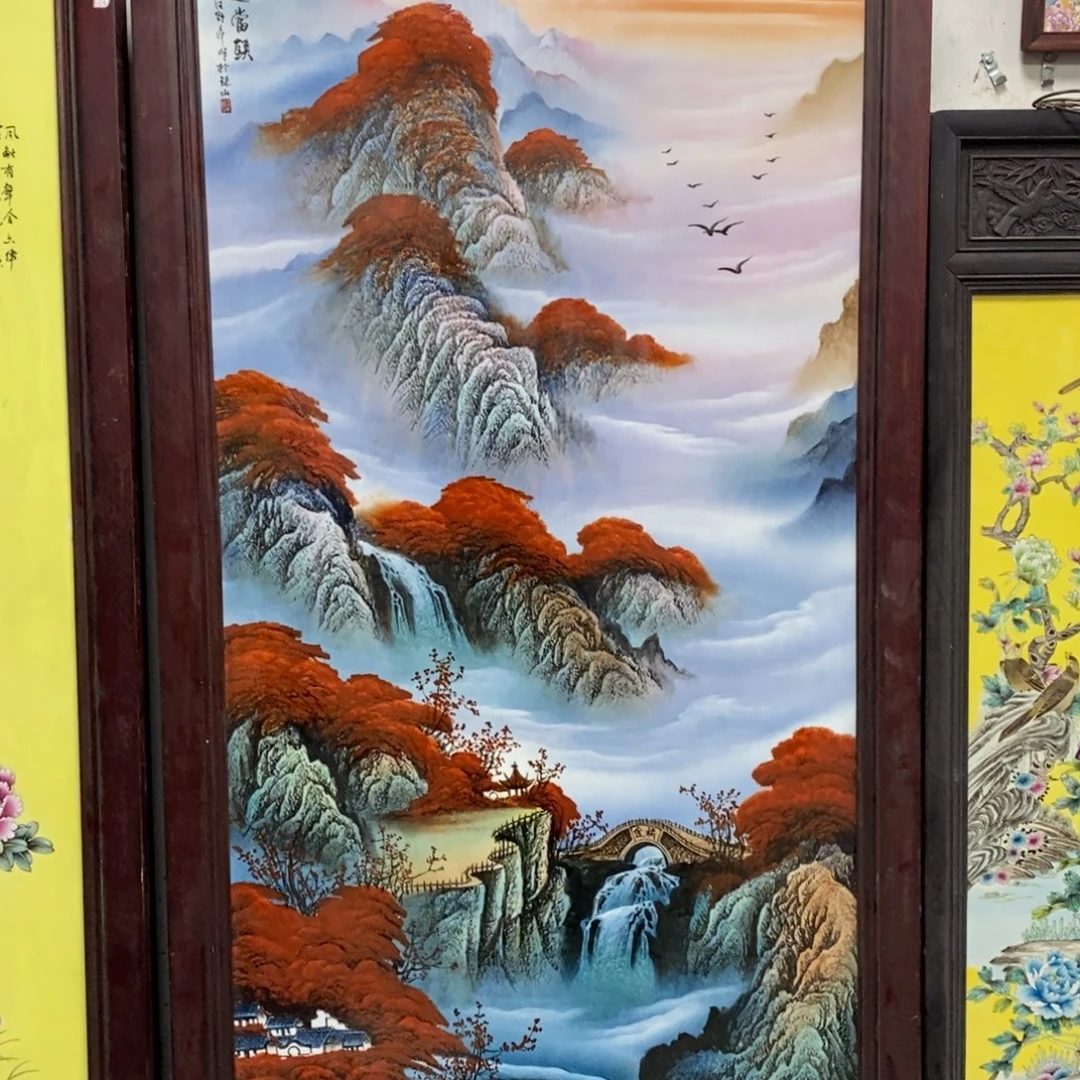 瓷片1.85*96*1景德镇瓷板画柴窑烧制