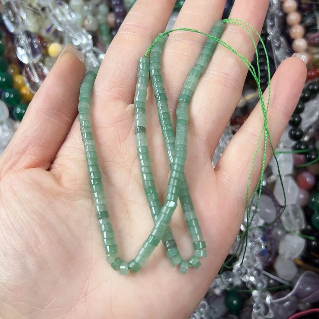 玛瑙/玉髓未镶嵌珠宝半成品，卡4绿东陵直切一条