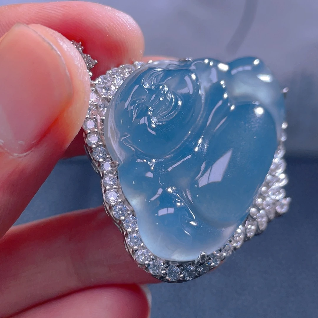 翡翠银S925镶嵌吊坠(不含链)