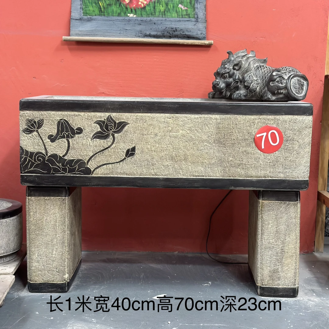 石雕青石整石雕刻纯手工精品鱼缸石盆石缸流水造景盆
