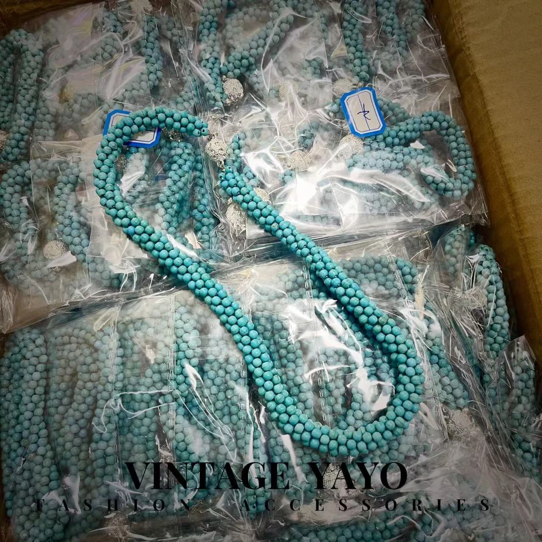 铜合金项链 11104手工湖北十堰松蓝毛毛虫项链