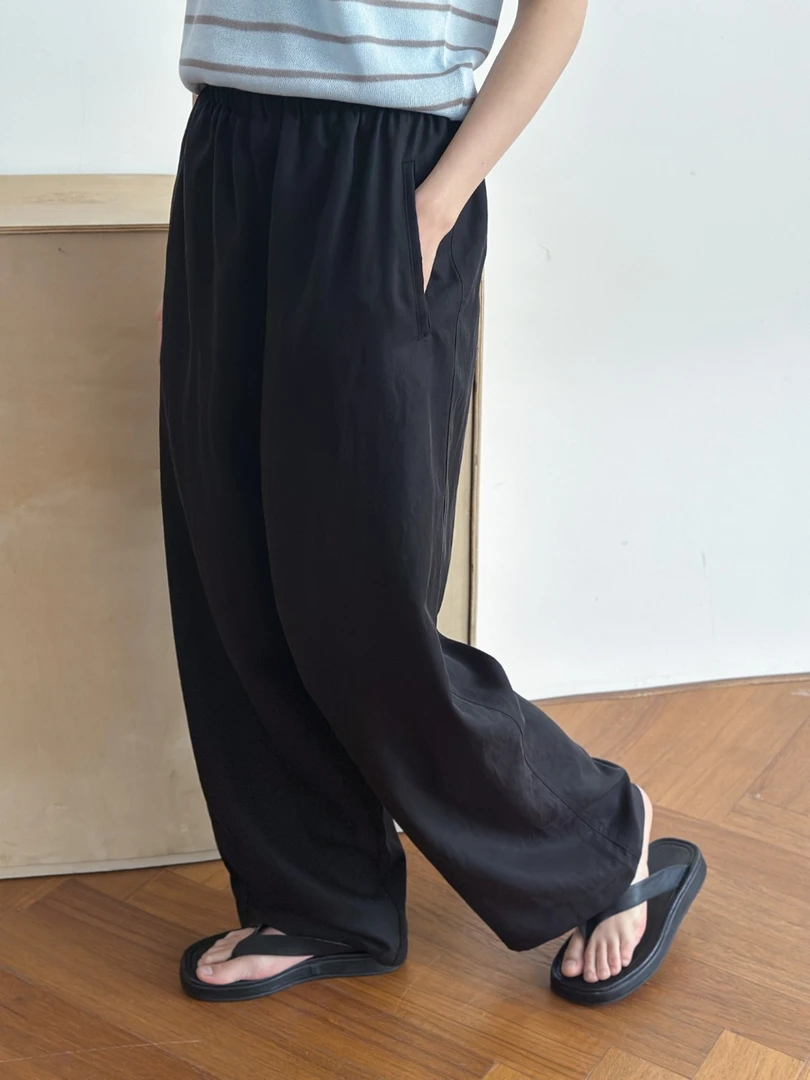 《7.24上新款》丝麻面料成分极简直筒百搭休闲裤 01271